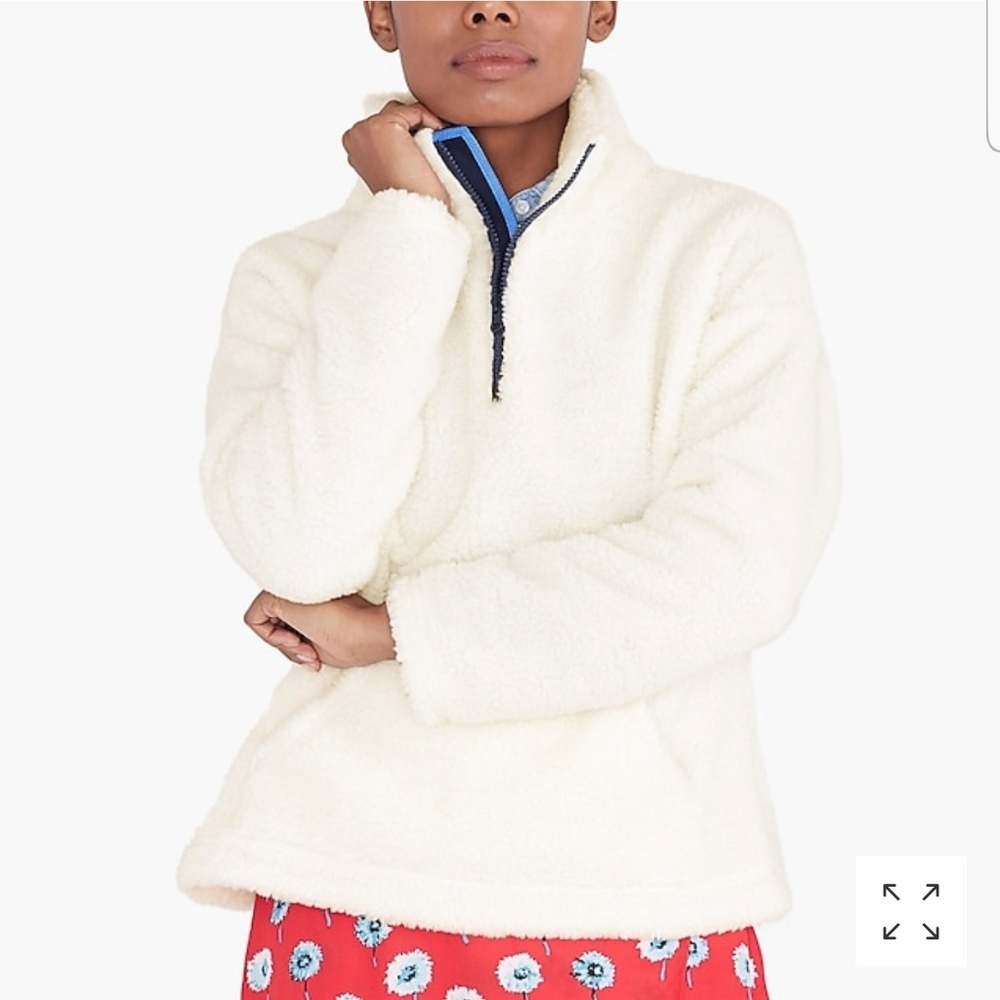 New J Crew Sherpa Popover Jacket